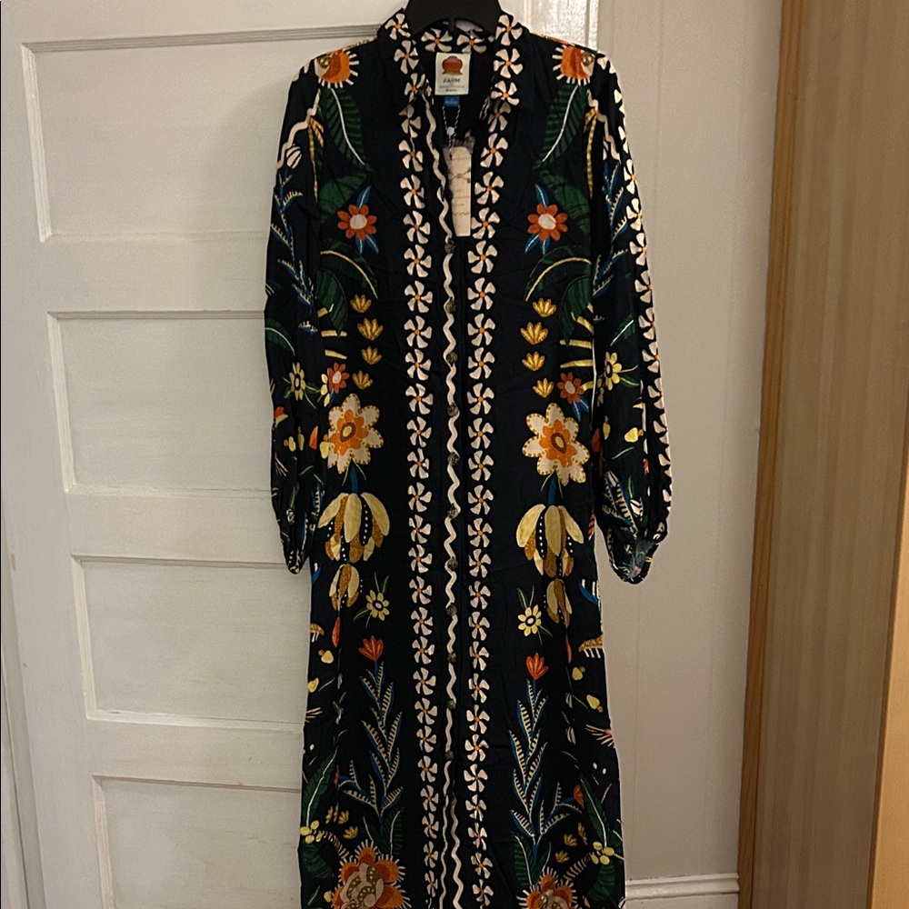 FARM Rio Vibrant Floral Long Sleeve Dress